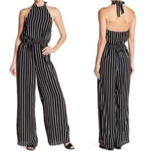 Superfoxx Stripe Halter Wide Leg Jumpsuit, Size Large NWT